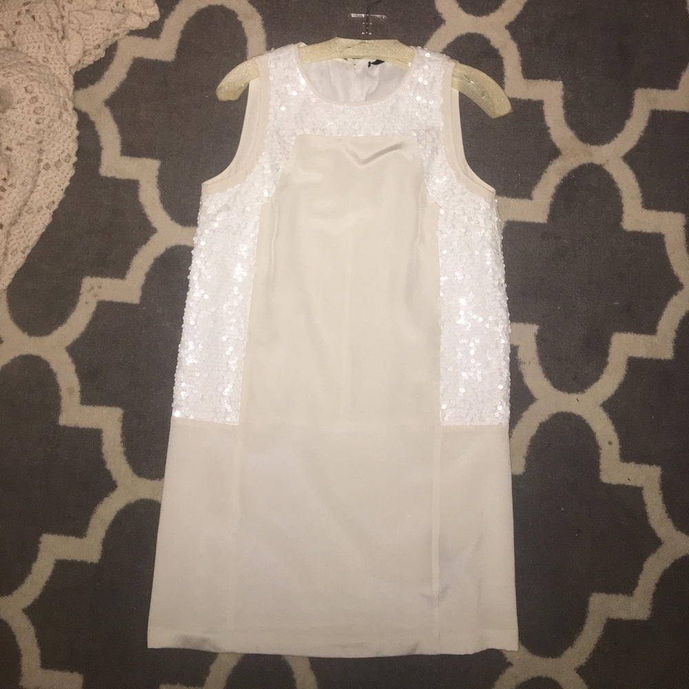 Tibi white/cream silk sequin‎ dress never worn
